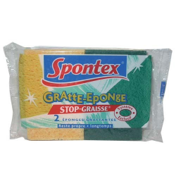 Éponge végétale grattoir SPONTEX stop graisse 